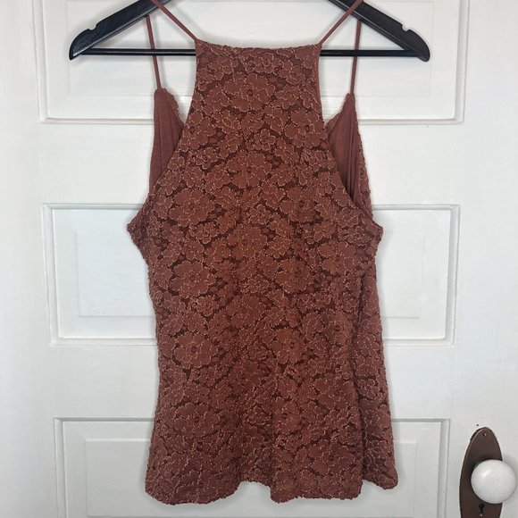 Eri + Ali Anthropologie Orange Lace Tank Small - Picture 3 of 4